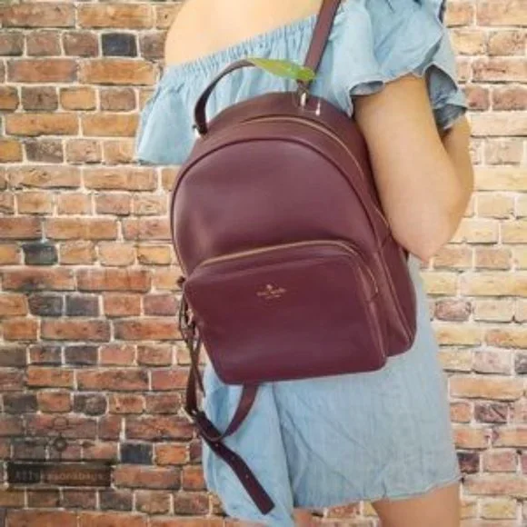 NWT Kate Spade Maroon Leather Backpack. Mini Nicole Kate Spade New York Mini Nicole Larchmont Avenue Backpack  main image 3